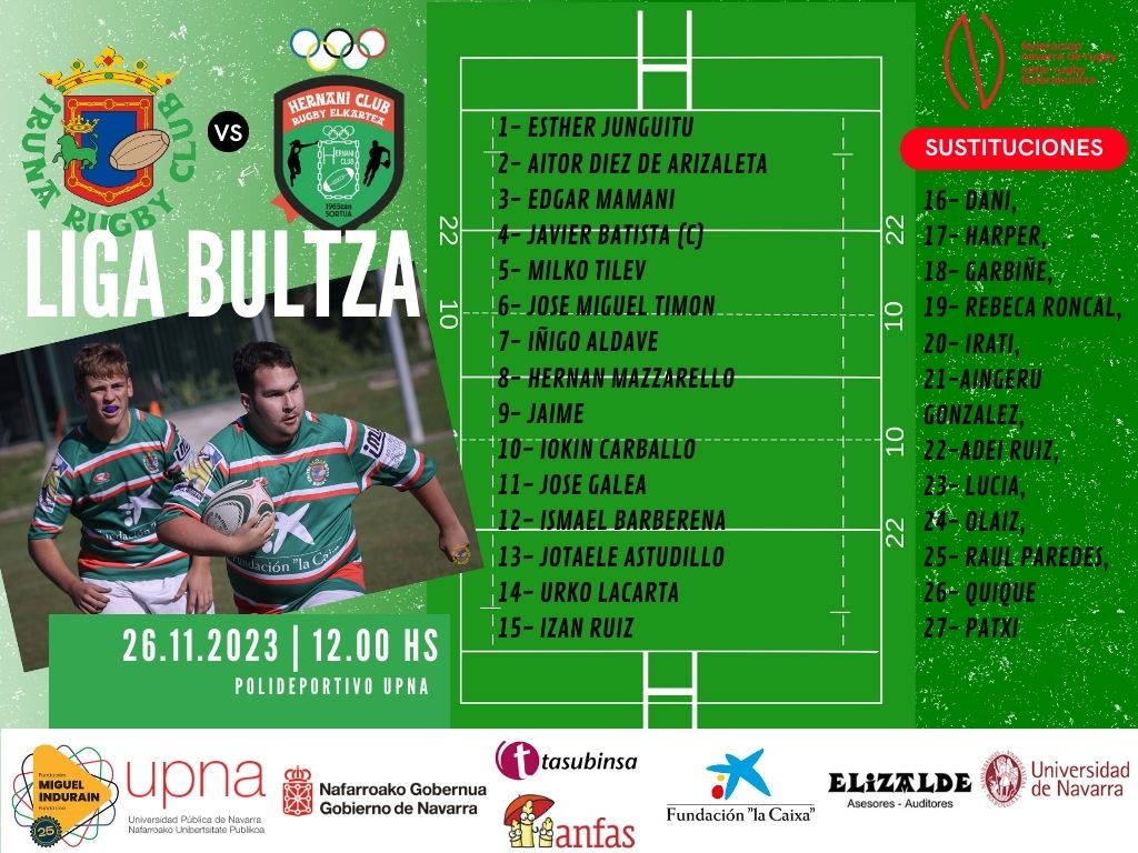 Iru&ntilde;a RC vs Uria Hernani CRE (Liga Bultza, 26 de noviembre)